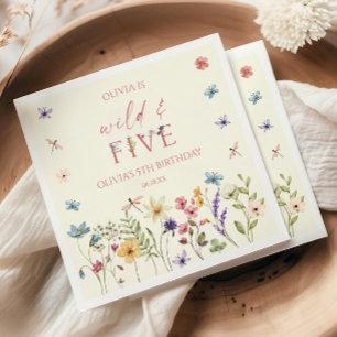 Wild und Five Wildflower 5. Geburtstagsfeier Serviette