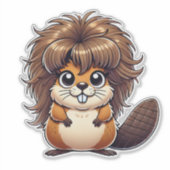 Wild und flüssiger Fun Hairy Beaver Aufkleber (Vorderseite)