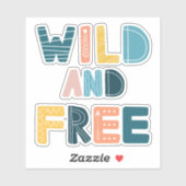 Wild und frei aufkleber (Blatt)