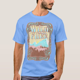 Wild und Frei Bohemian Boho Hippie Art Nouveau Vin T-Shirt