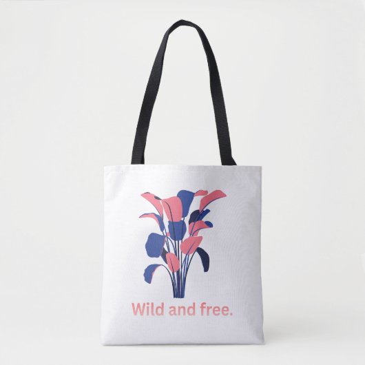 'Wild und Frei' Botanischer Stil Tasche (Vorderseite)
