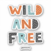 Wild und frei | Doodle Letters Aufkleber (Vorderseite)