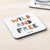 Wild und frei | Doodle Letters Getränkeuntersetzer (Linke Seite)