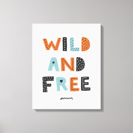 Wild und frei | Doodle Letters Leinwanddruck (Vorderseite)
