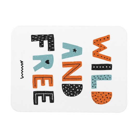 Wild und frei | Doodle Letters Magnet (Horizontal)