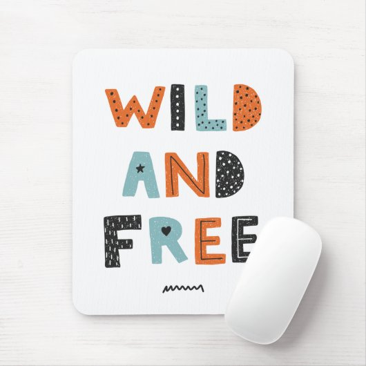 Wild und frei | Doodle Letters Mousepad (Mit Mouse)