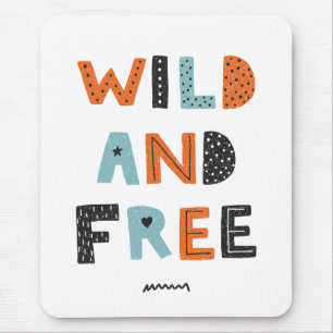 Wild und frei Doodle Letters Mousepad