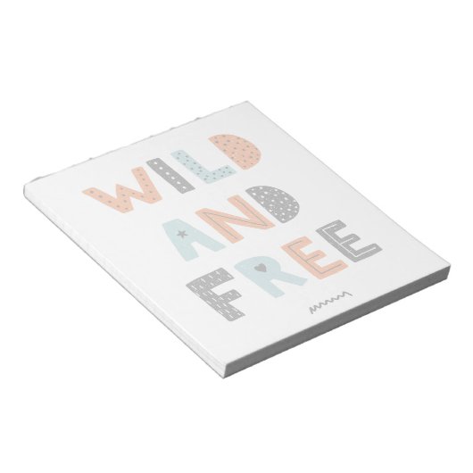 Wild und frei | Doodle Letters Notizblock (angewinkelt)