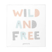 Wild und frei | Doodle Letters Notizblock (Vorderseite)