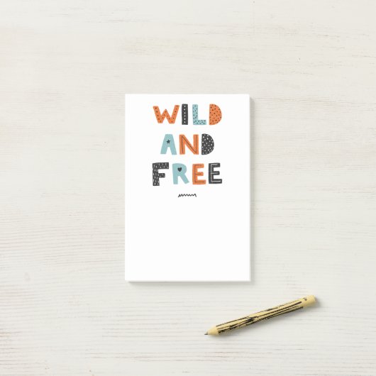 Wild und frei | Doodle Letters Post-it Klebezettel (Auf Schreibtisch)