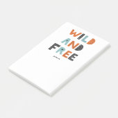 Wild und frei | Doodle Letters Post-it Klebezettel (angewinkelt)