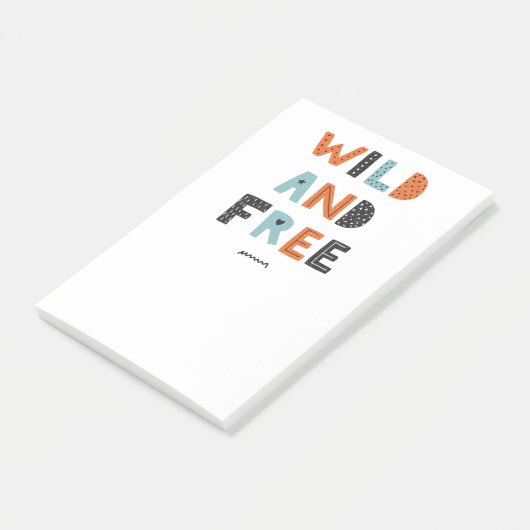 Wild und frei | Doodle Letters Post-it Klebezettel (angewinkelt)