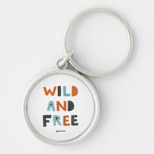 Wild und frei Doodle Letters Schlüsselanhänger