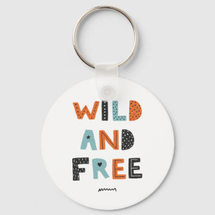 Wild und frei   Doodle Letters Schlüsselanhänger