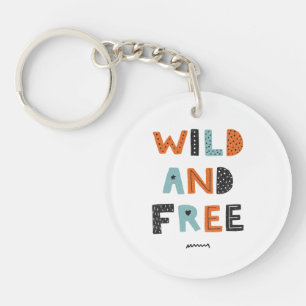 Wild und frei Doodle Letters Schlüsselanhänger