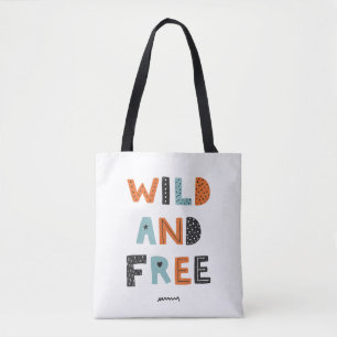 Wild und frei Doodle Letters Tasche