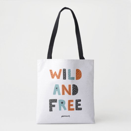 Wild und frei | Doodle Letters Tasche (Vorderseite)