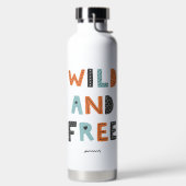 Wild und frei | Doodle Letters Trinkflasche (links)