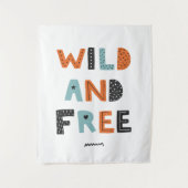 Wild und frei | Doodle Letters Wandteppich (Vorderseite)