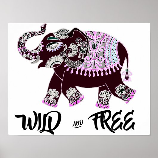 Wild und frei Elefant Poster (Vorne)