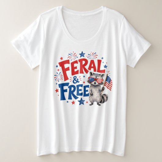 Wild und Frei Große Größe T-Shirt (Design vorne)