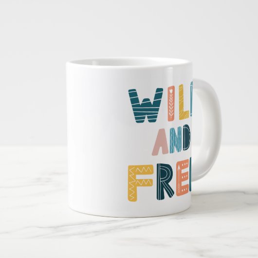 Wild und frei Jumbo-Tasse (Vorderseite Rechts)