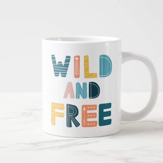 Wild und frei Jumbo-Tasse (Rechts)