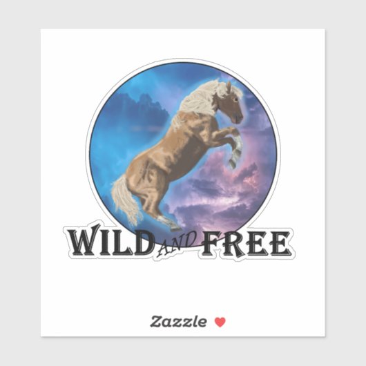 Wild und frei - Mustang Aufkleber (Blatt)