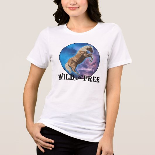 Wild und frei - Mustang Tri-Blend Shirt (Vorderseite)