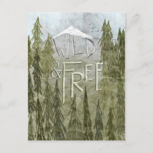 Wild und frei postkarte