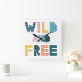 Wild und frei quadratische wanduhr (Zuhause)