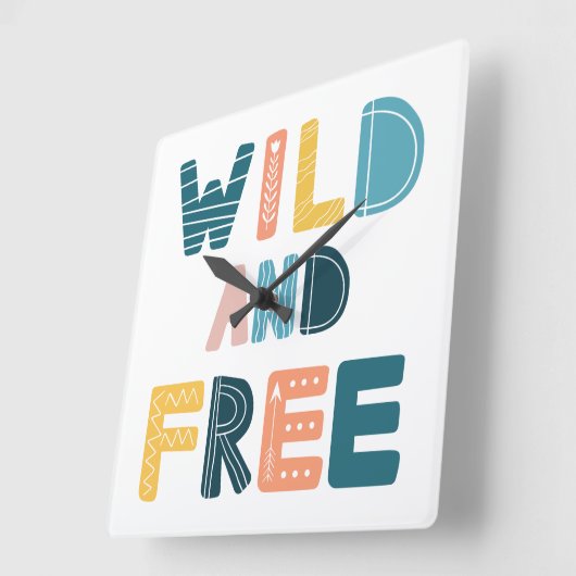 Wild und frei quadratische wanduhr (Winkel)