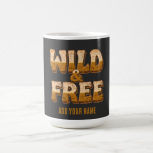 Wild und Frei - Retro 70er Jahre Groovy Typografie Kaffeetasse