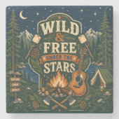 Wild und frei unter den Sternen Steinuntersetzer (Vorderseite)