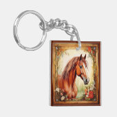 Wild und freies Pferd Schlüsselanhänger (Vorderseite links)