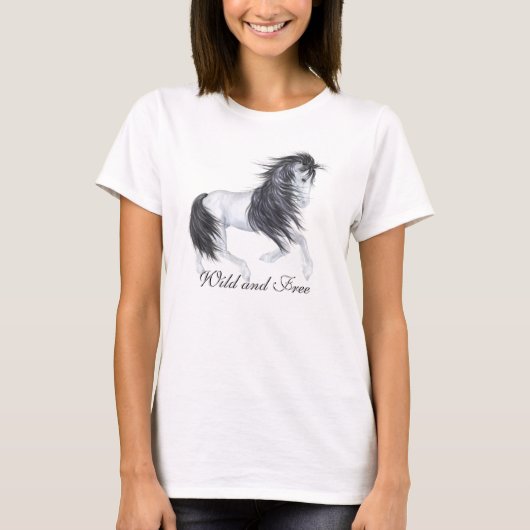 Wild und freies Pferd T-Shirt (Vorderseite)