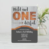 Wild und freundlich Einladung zum ersten Geburtsta (Stehend Vorderseite)