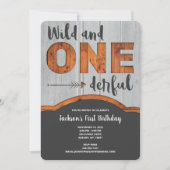 Wild und freundlich Einladung zum ersten Geburtsta (Vorderseite)