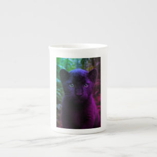 Wild und furchtlos - Panther-Kaffee Porzellantasse