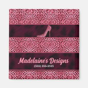 Wild und Girly Pink Cheetah Print Magnet