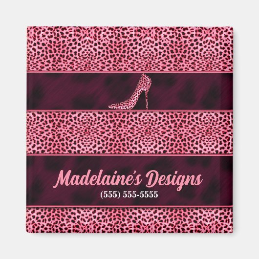 Wild und Girly Pink Cheetah Print Magnet (Vorne)