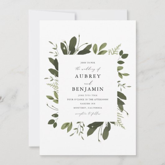 Wild und grün einladung (Vorderseite)