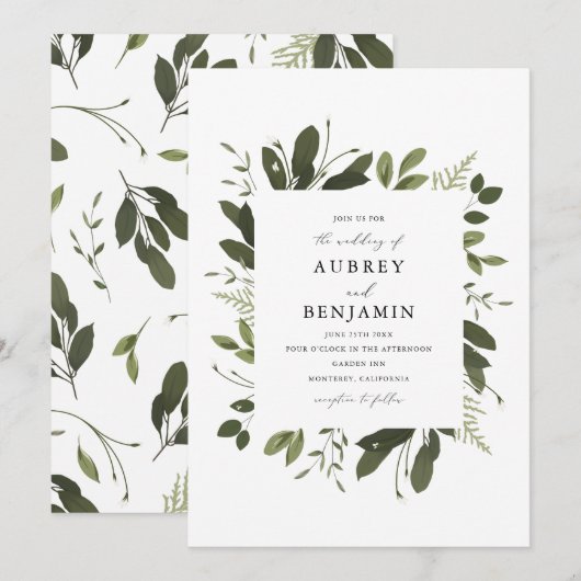 Wild und grün einladung (Vorne/Hinten)