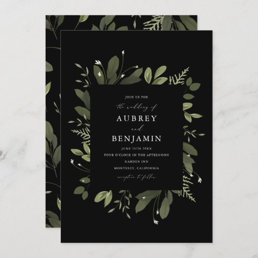 Wild und grün einladung (Vorne/Hinten)