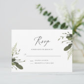 Wild und grün RSVP karte (Stehend Vorderseite)