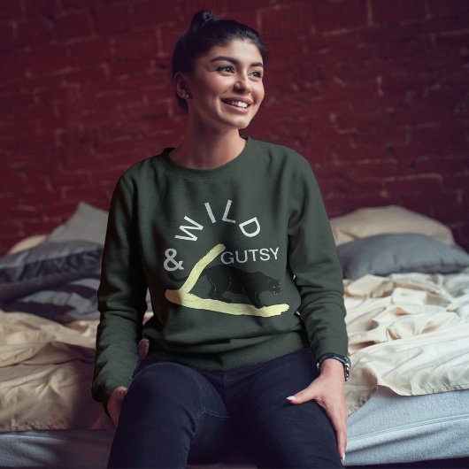 Wild und Gutsy Bold Cat Modernes Design Personalis Sweatshirt