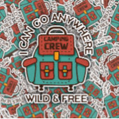 Wild und kostenlos im Rucksack Camping | Die Aufkl Aufkleber