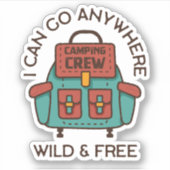 Wild und kostenlos im Rucksack Camping | Die Aufkl Aufkleber (Vorderseite)