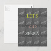 Wild und kostenlos Let's Go!: Eine Zebras Reise Postkarte (Vorne/Hinten)