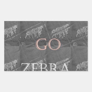 Wild und kostenlos Let's Go!: Eine Zebras Reise Rechteckiger Aufkleber